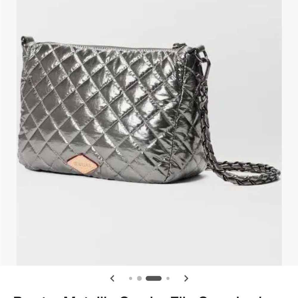 Quilted Silver Chain Shoulder Bag